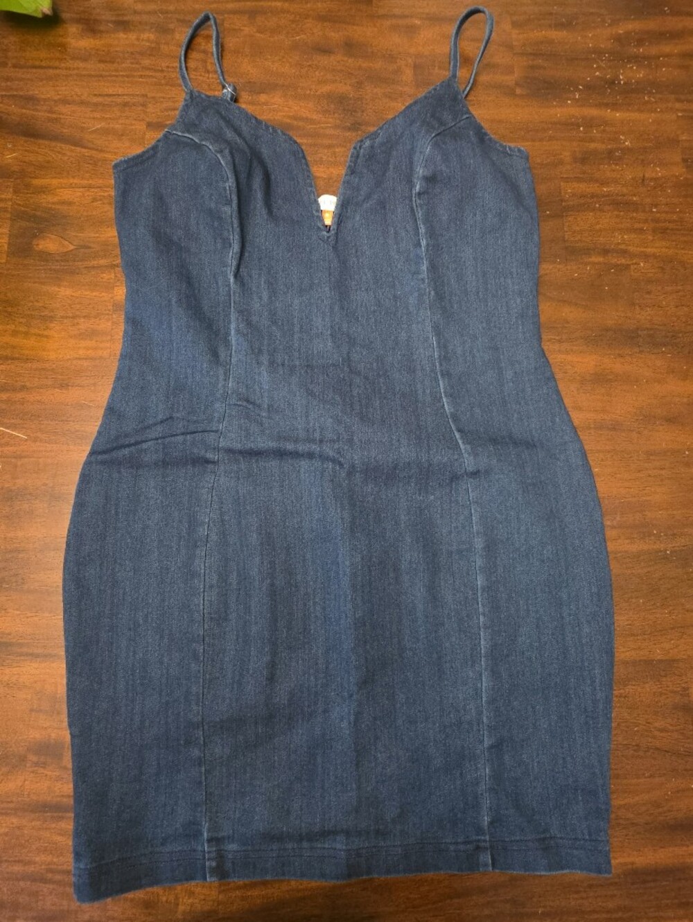 Denim Bodycon Mini Dress - Size Medium